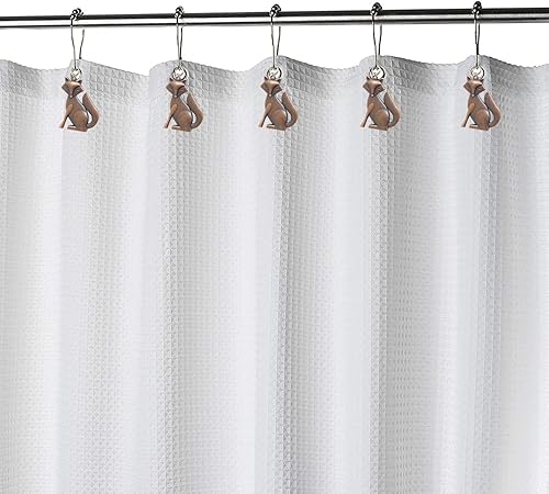 Miniatura 3 de Juego de 12 ganchos para cortina de ducha, colgante de zorro, decoración temática de animales, accesorio de decoración de baño de casa, anillo de