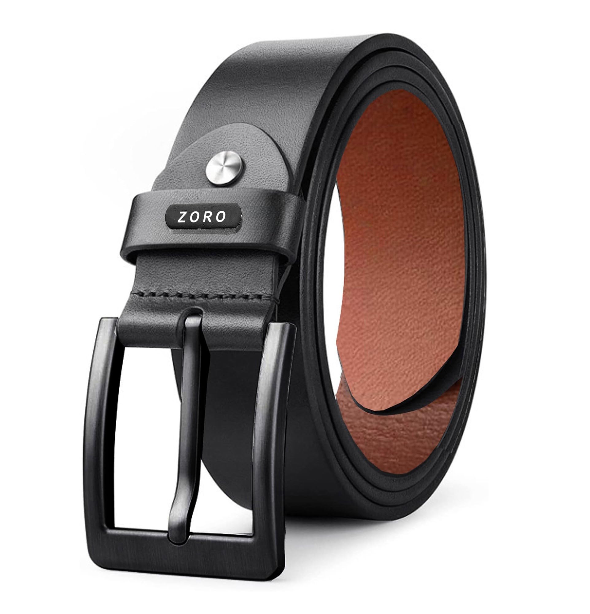 ZORO Men's Genuine Leather Belt for Men | Black,Brown,Tan