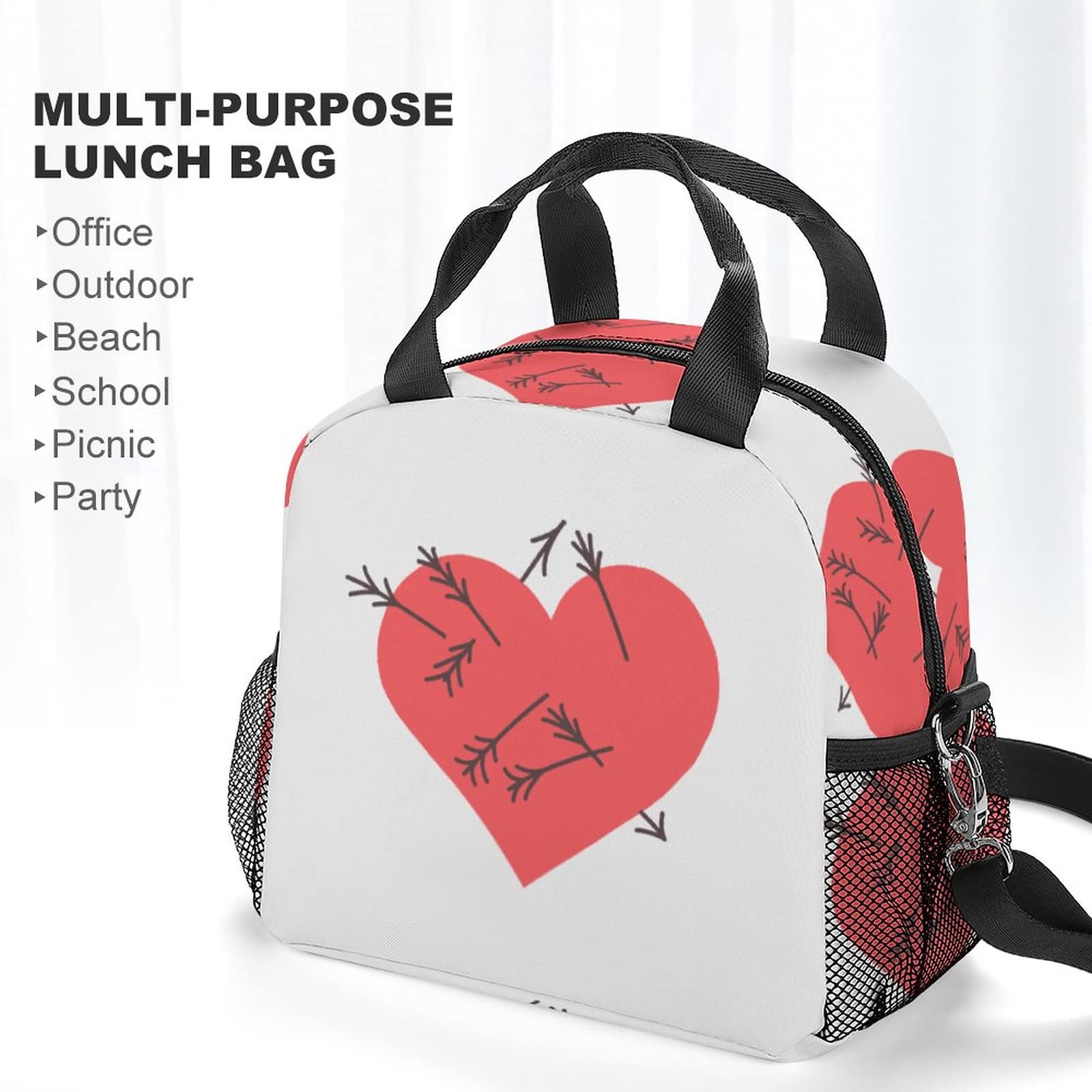 Sac à Déjeuner Isolé Motif Imprimé - Capacité 27x15x22cm - Pour Travail, Pique-nique, Lunch - Lavable