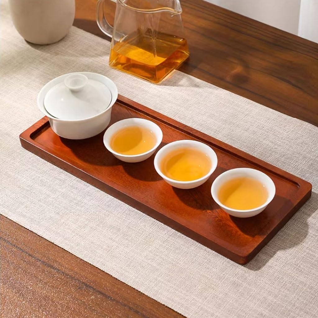 Bandeja Rectangular para Servir, Bandeja de Burbujas secas, Bandeja de té de Nogal, Bandeja de Madera Maciza para el hogar, Bandeja para postres de Frutas, bandejas para Comer en el Regazo