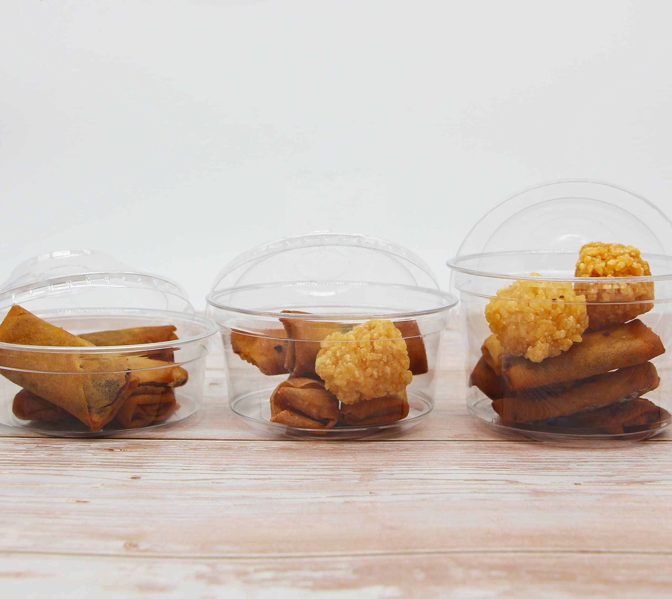 Adaamya� - Hinged PET (Transparent Plastic) Round Reusable Container for Sugar, Cake, Fruits, Salad, Chocolate Storage for Kitchen, Outdoor, Travel - Pack of 25 Pcs (900 ML) (B09R8TBT1R) Amazon Price History, Amazon Price Tracker