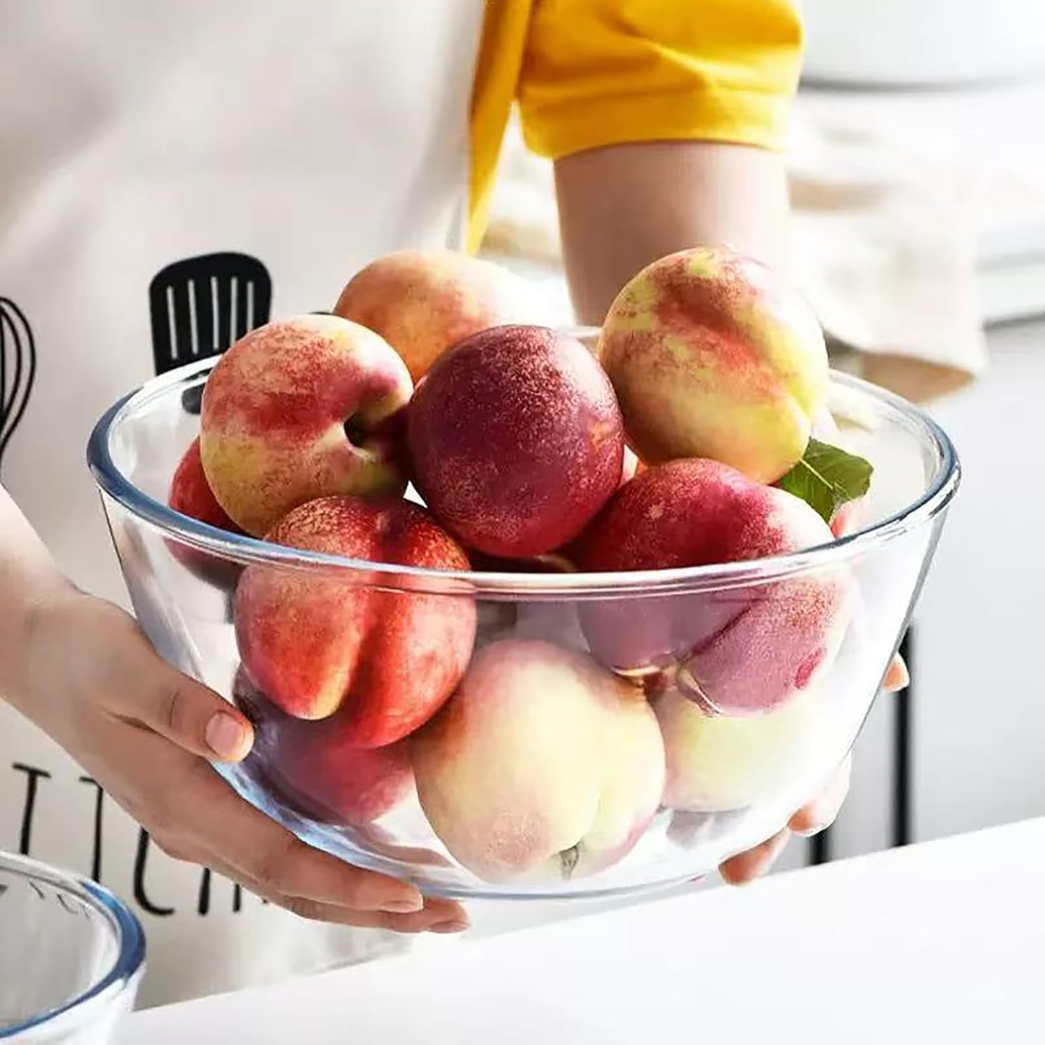 OZY Large Glass Bowl for Sourdough Bread Making,4.9 Quart Glass Mixing Bowl for Sourdough Bread with Lid,Large Glas Salad Bowl,Kitchen Salad Bread Storage - Image 6