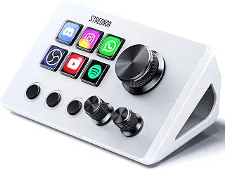 STREONOR Stream Controller Mini S6 6キー・3ノブ搭載 | Stream Controller 6キー・3ノブ・3シーンキー搭載 OBS・Twitch対応、配信・ゲーミング向け、PC/Mac対応-白
