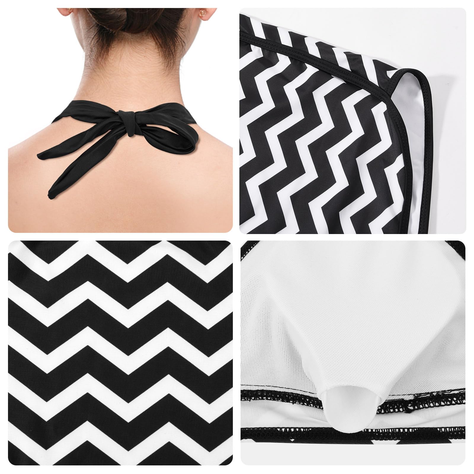 Yuson Tankini de Dos Pieza con Cordón Cuello en V Push up Bañador de Cintura Alta