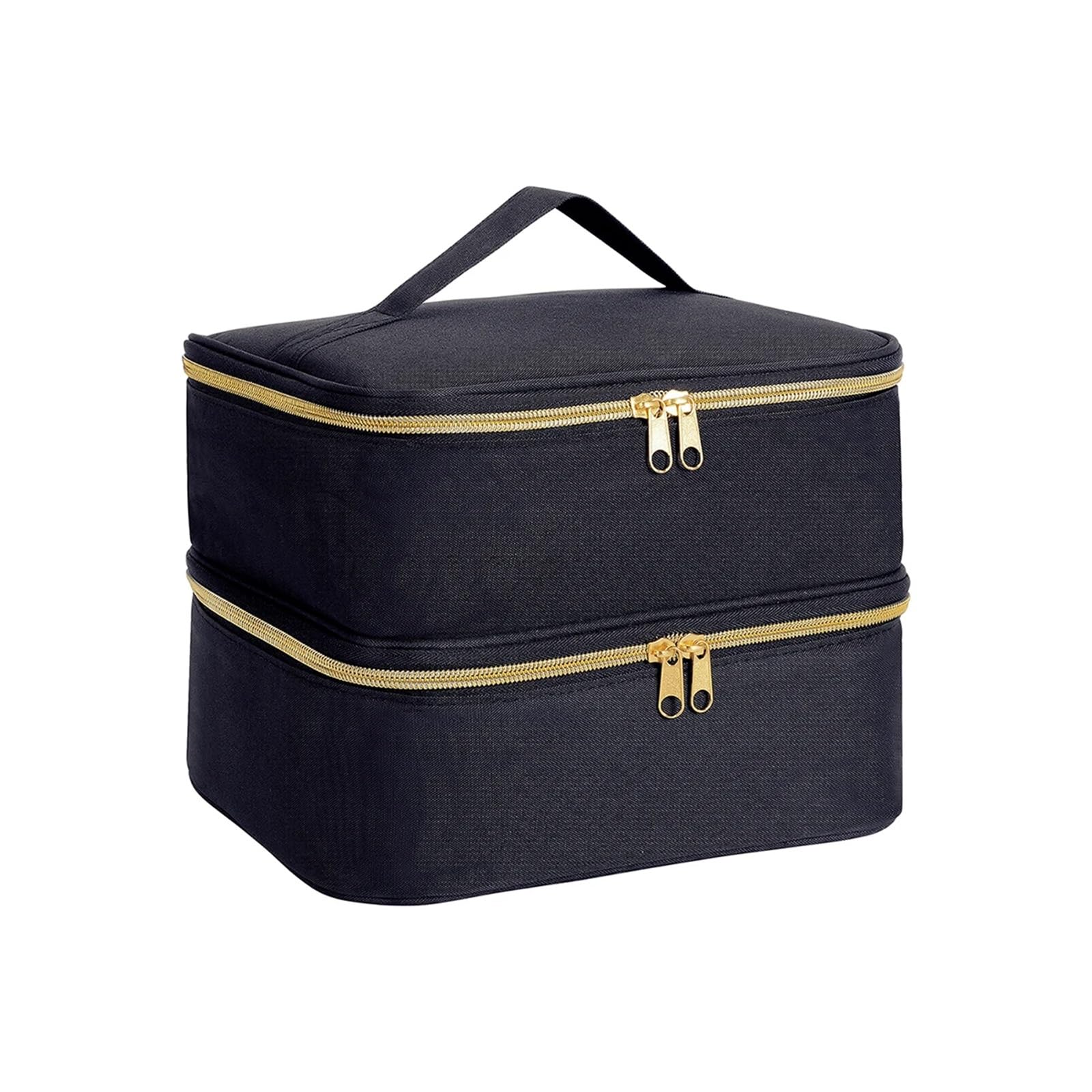 Organizador de esmalte uñas, bolsa mano organizadora cosméticos doble capa for niñas y mujeres, arte, aceite esencial, juego para Almacenar Herramientas(Black)