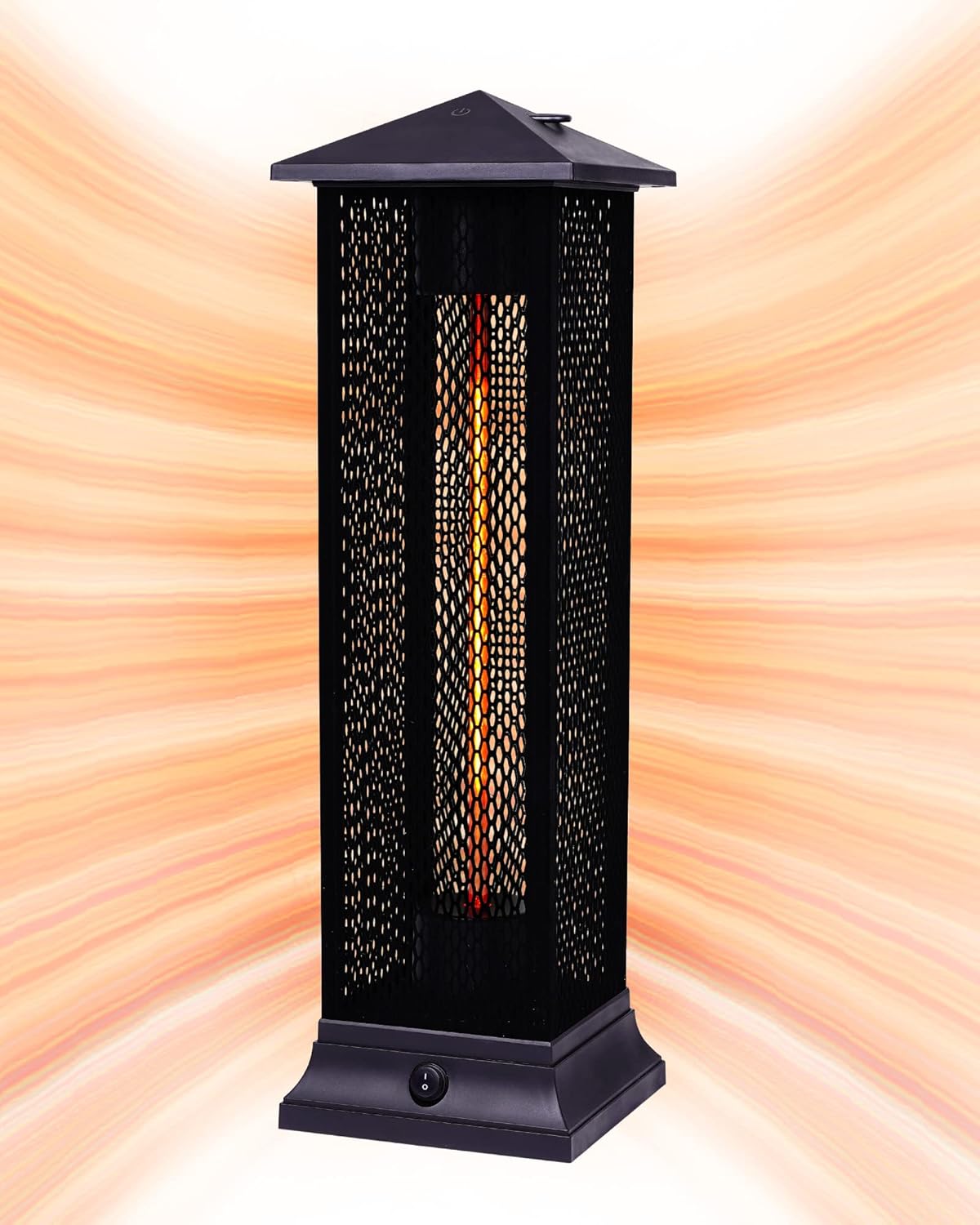 Star Patio Electric Patio Heater, Freestanding Outdoor Heater, 1500W Infrared Heater with Matte Black Finished, Tip-Over Protection, Silent Heating, IP55 Outdoor Heaters, STP1299-RMHD-M