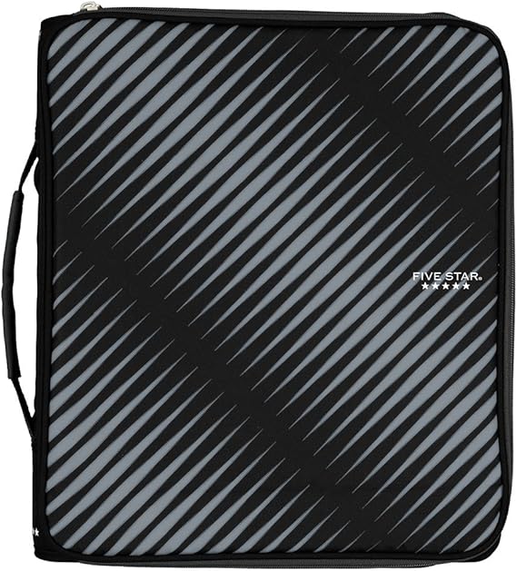 Five Star Zipper Binder, 2 Inch 3 Ring Binder, 6Pocket