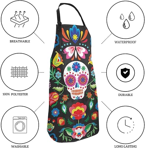 Miniatura 6 de Delantal ajustable impermeable para hombres y mujeres, chef, cocina, barbacoa, parrilla