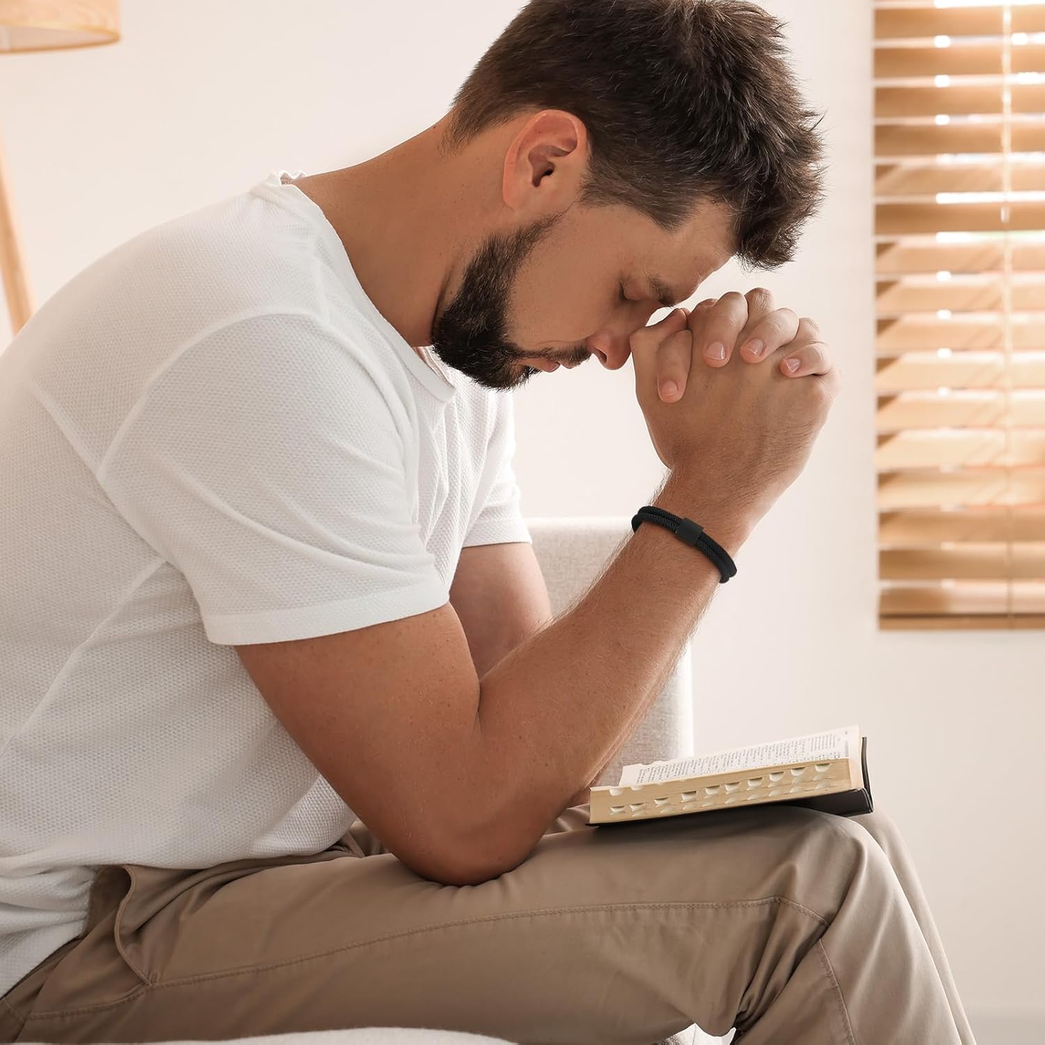 VNOX Rope Bracelet for Men Boy - Christian Scripture Bible Verse Rope Bracelets Religious Gift for Teen Boys Kids Teenage，Mens Faith Inspirational Easter Birthday Christmas Jewelry Gifts - Image 2