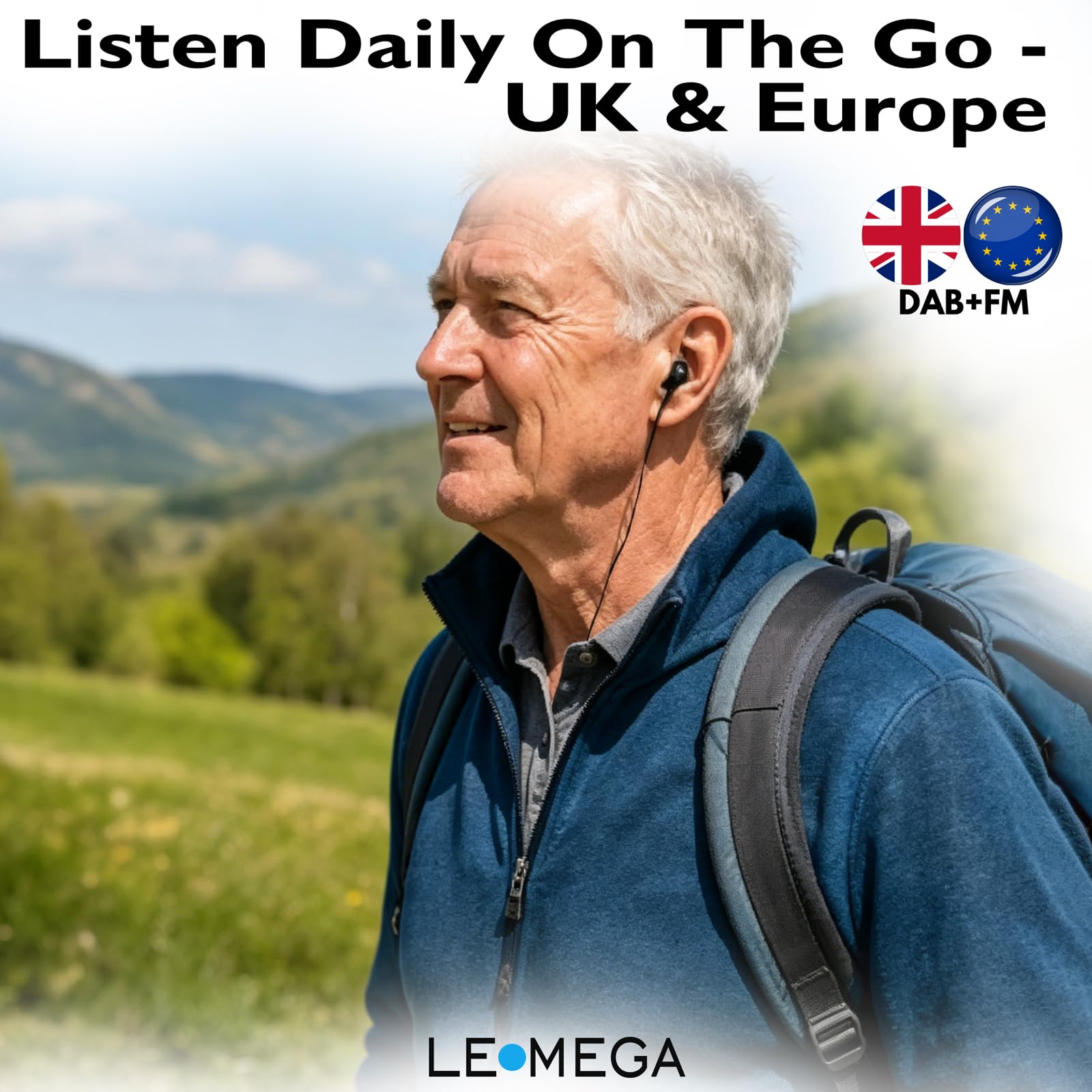 LEMEGA PR1L Radio Dab de Poche, Radio FM,Radio Dab+ Portable, écouteurs Inclus, Batterie Rechargeable, 40 présélections, écran LCD, Radio Dab pour Le Sport avec Interrupteur verrouillable.Noir/Argent