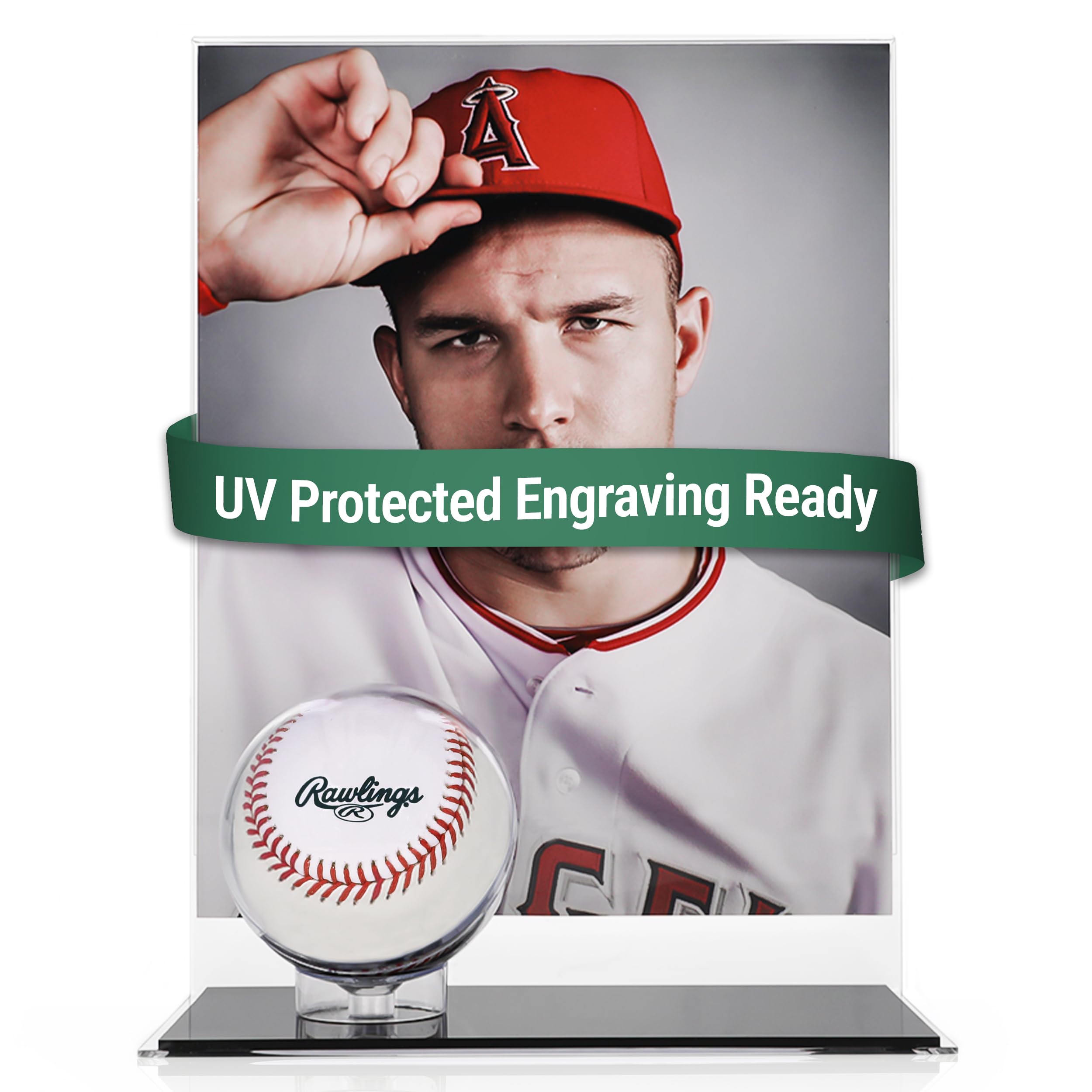 single baseball card display case Amazon.com: Baseball Holder with Picture Frame – Acrylic Baseball Card  Display Case for 8x10 Vertical Photo, Clear Ball Stand and Photo Frame  Display for Counter or Shelf, Single Ball Memorabilia Case :