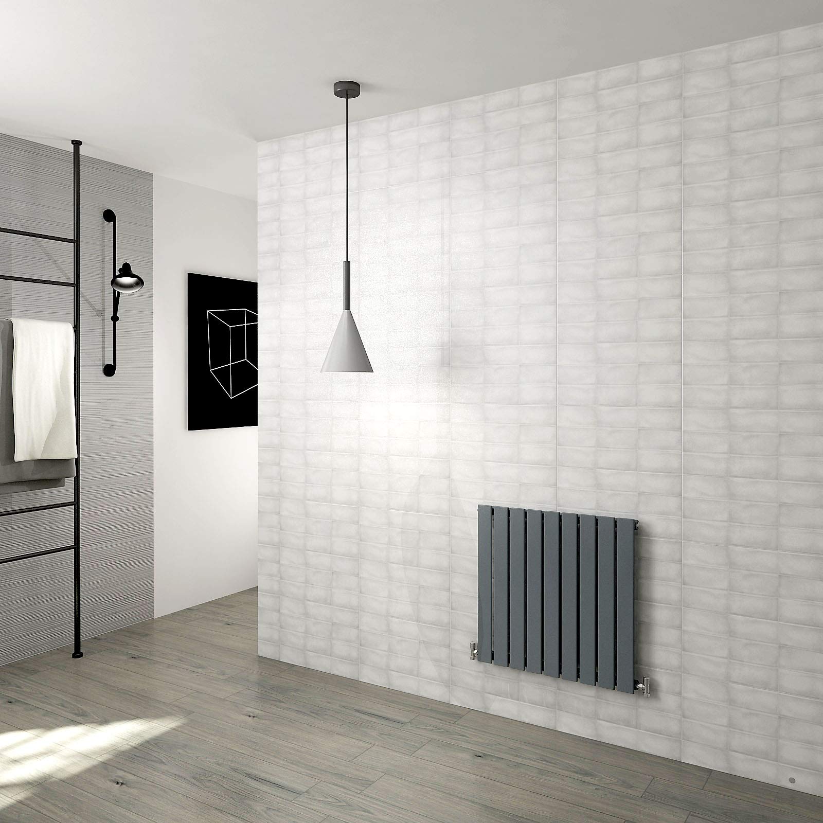 Horizontal Flat Panel Designer Radiator Central Heating Anthracite Rads Single 600x612mm โ image 1