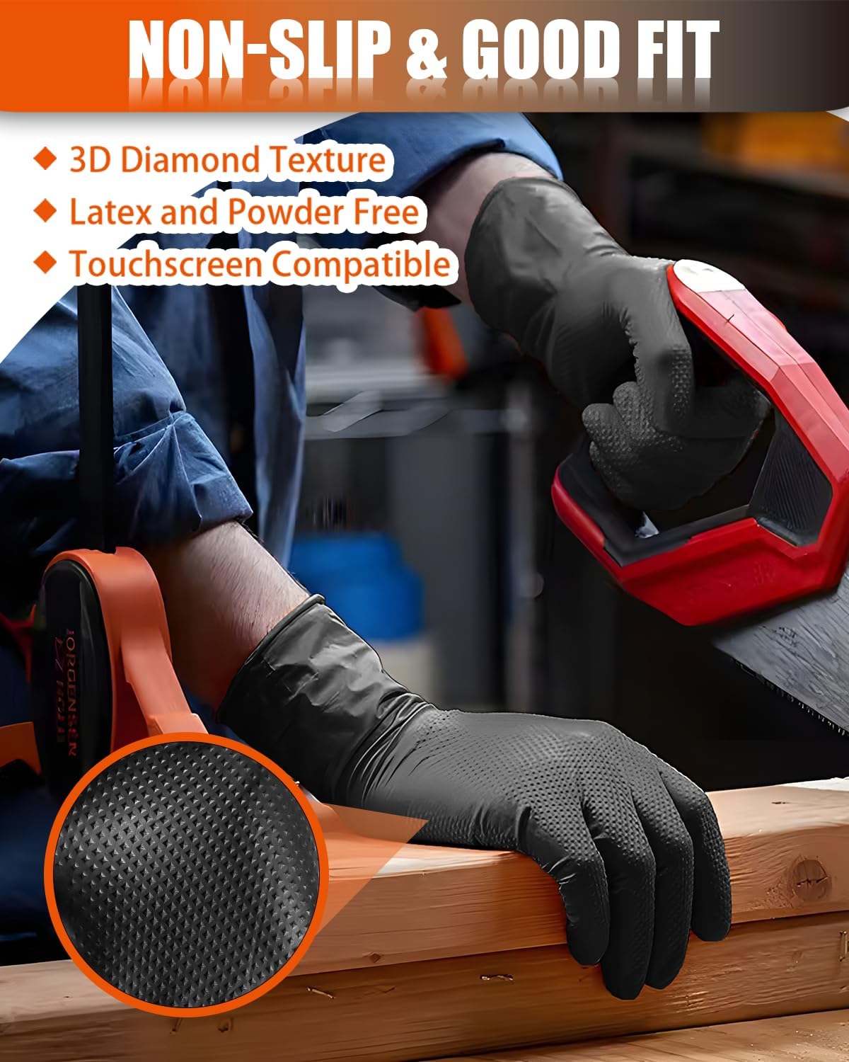10 Mil Nitrile Gloves Disposable Heavy Duty Rubber Chemical Resistance Gloves for Mechanic