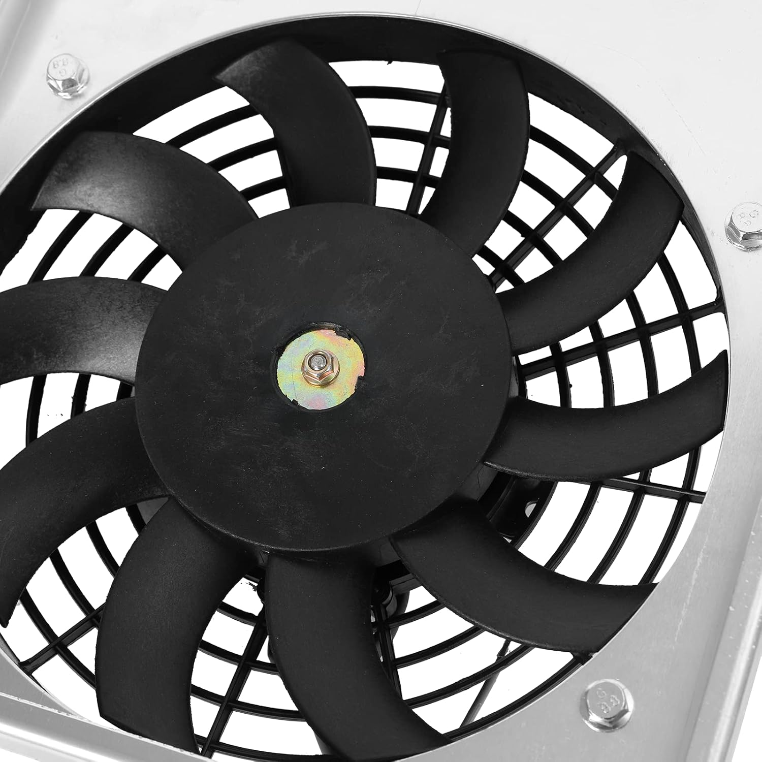 Performance 12V 80W Three 9" 9inch Electric Radiator Fans + Aluminum Diversion Hood Compatible for Jeep Cherokee XJ 1991-2001