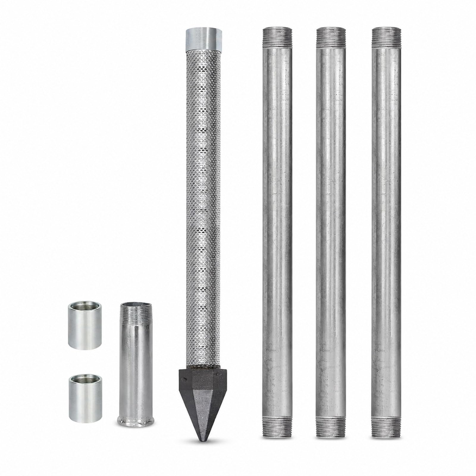 Kit de Pozo con Tapa, Manguitos y Tubos galvanizados 3PipeKit | La tapa protege la rosca durante el hincado, comprueba el terreno y la profundidad del agua antes de instalar