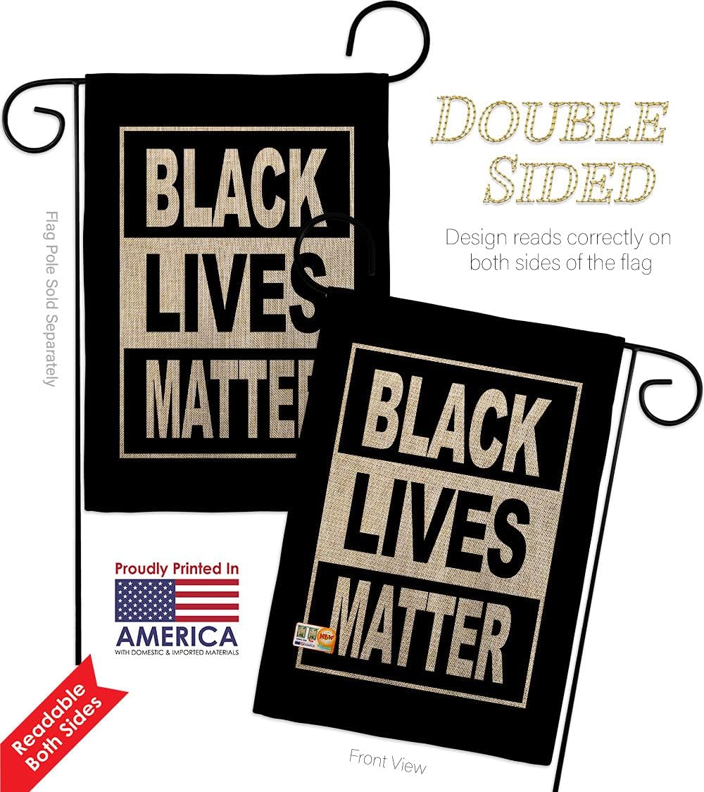 Can't Breathe BLM Burlap Garden Flag Support Anti Racism Justice Revolution Movement Equality Social Small Decorative Gift Yard House Banner Double-Sided Made In USA 13 X 18.5