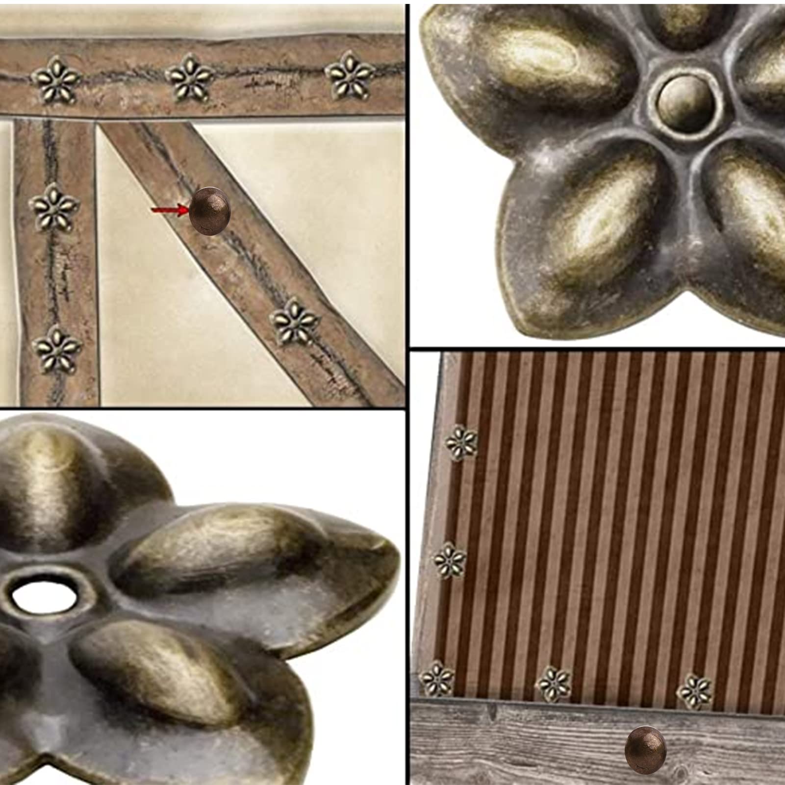 100 Chiodi Tappezzeria Vintage In Metallo Bronzo - Borchie Decorative 23mm Per Divani E Mobili - Foto 9