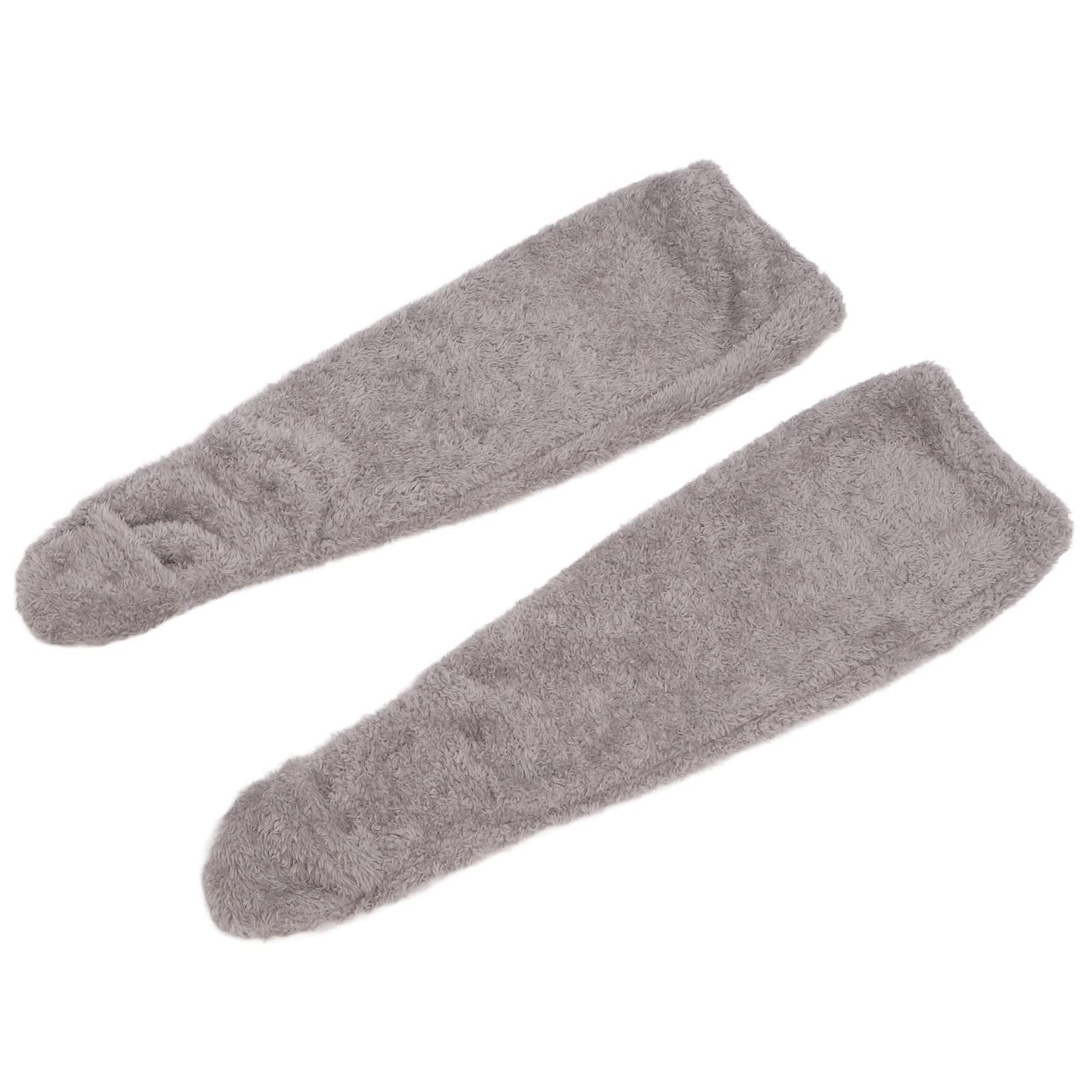 SorandySorandy Over Knee Plush Socks, Double Sided Plush Over Knee Socks, Winter Home Sleeping Socks for Women and Men (Grey)