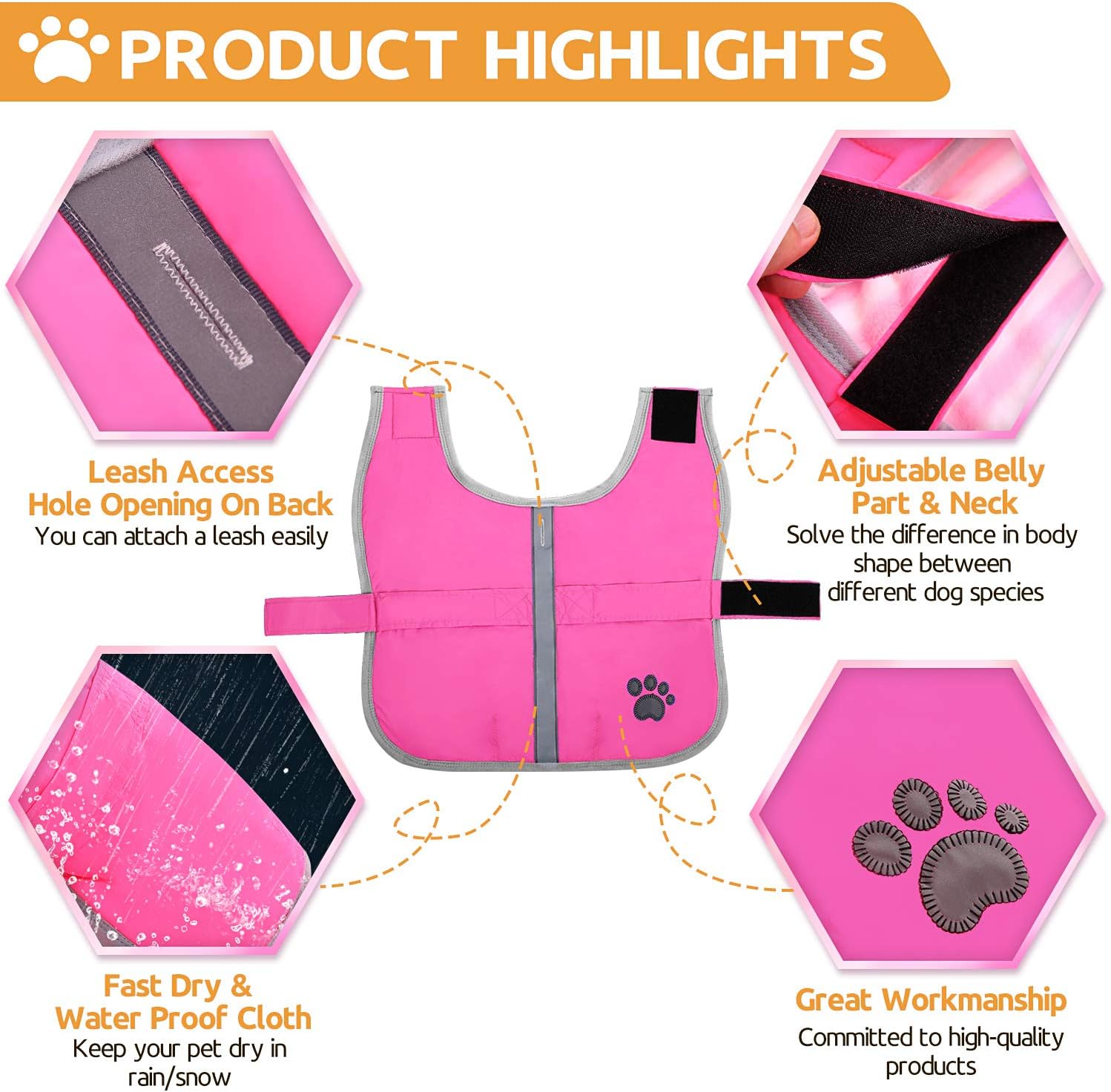 Queenmore Cold Weather Dog Coats Loft Reversible Winter Fleece Dog Vest Waterproof Pet Jacket Available in Extra Small, Small, Medium, Large Extra Large Sizes : Pet Supplies