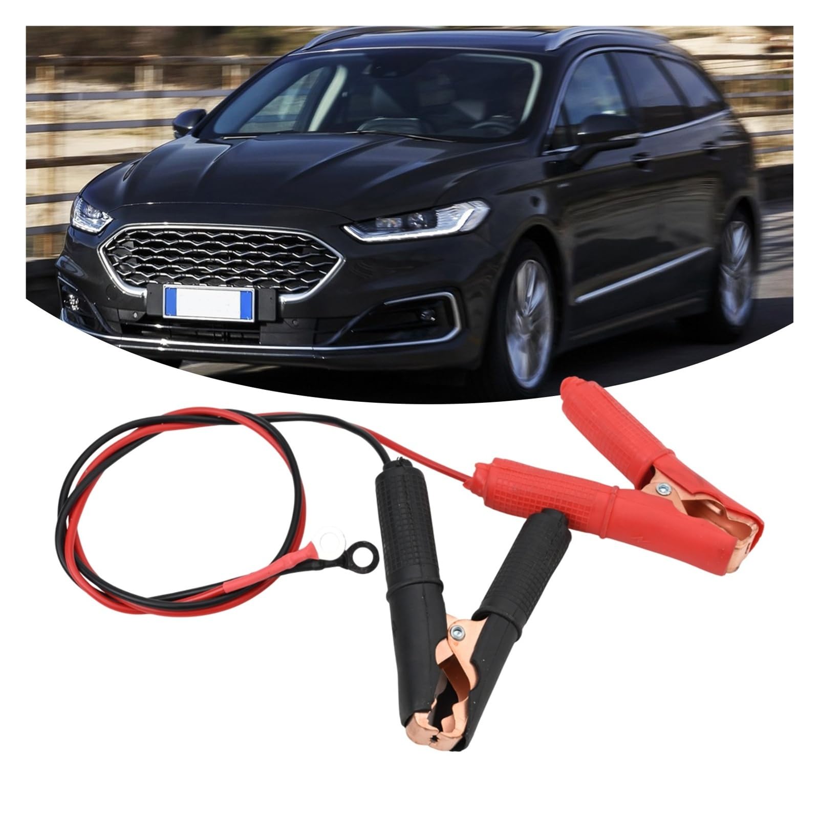 Yvxotrxnk Pince de batterie 12 V 24 V très résistante - 0,6 m - Connexion haute puissance pour voiture, camion, SUV, remorque, urgence sur la route (1,8 m)