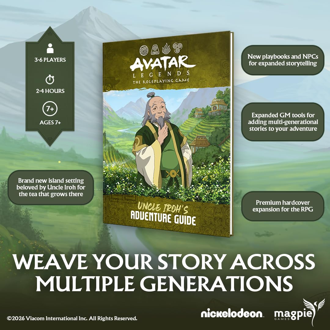Avatar Legends: Uncle Iroh's Adventure Guide, Gioco per Giochi di Ruolo da Tavolo Magpie Games