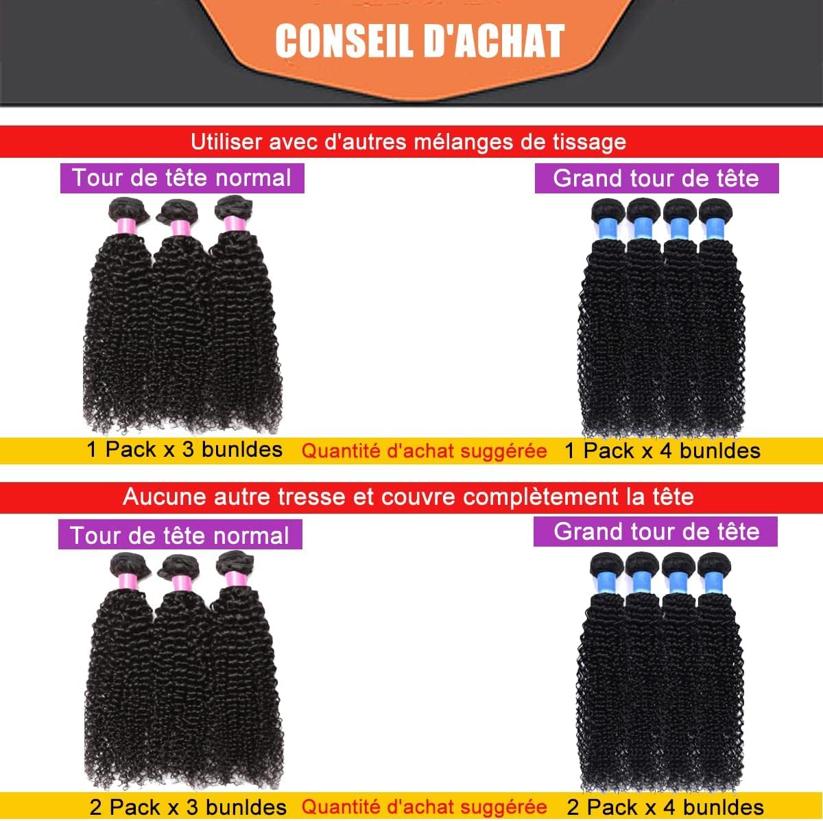4 Bundles Curly Brazilian Weaves - 24 Inches - Brazilian Hair Bundles - 50g/bundle (200g Total)-Natural Virgin Human Hair Bundles - Image 2
