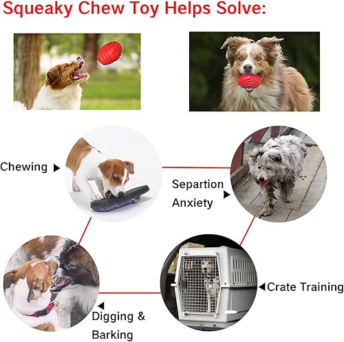 Miniatura 5 de Juguetes chirriantes para perros masticadores agresivos, juguetes interactivos y estimulantes mentales para perros, juguete indestructible