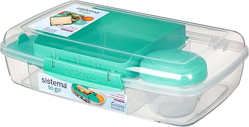 Miniatura 9 de Sistema Bento Create To Go - Contenedor de almacenamiento de alimentos de 6 tazas con tapa y divisores, paquete de 2, color verde menta