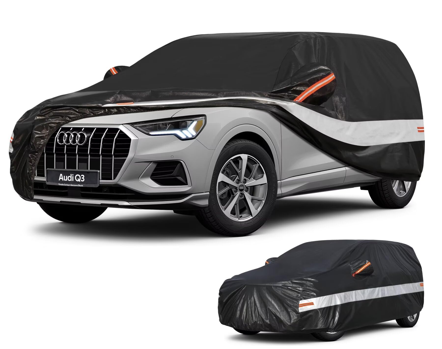 Holthly 10 strati Telo Copriauto SUV per Audi Q3 SQ3 RS Q3 (2012-2025),100% copertura auto impermeabile,Telo Copri Auto per Esterno,impermeabile,protezione UV,antivento,antipolvere