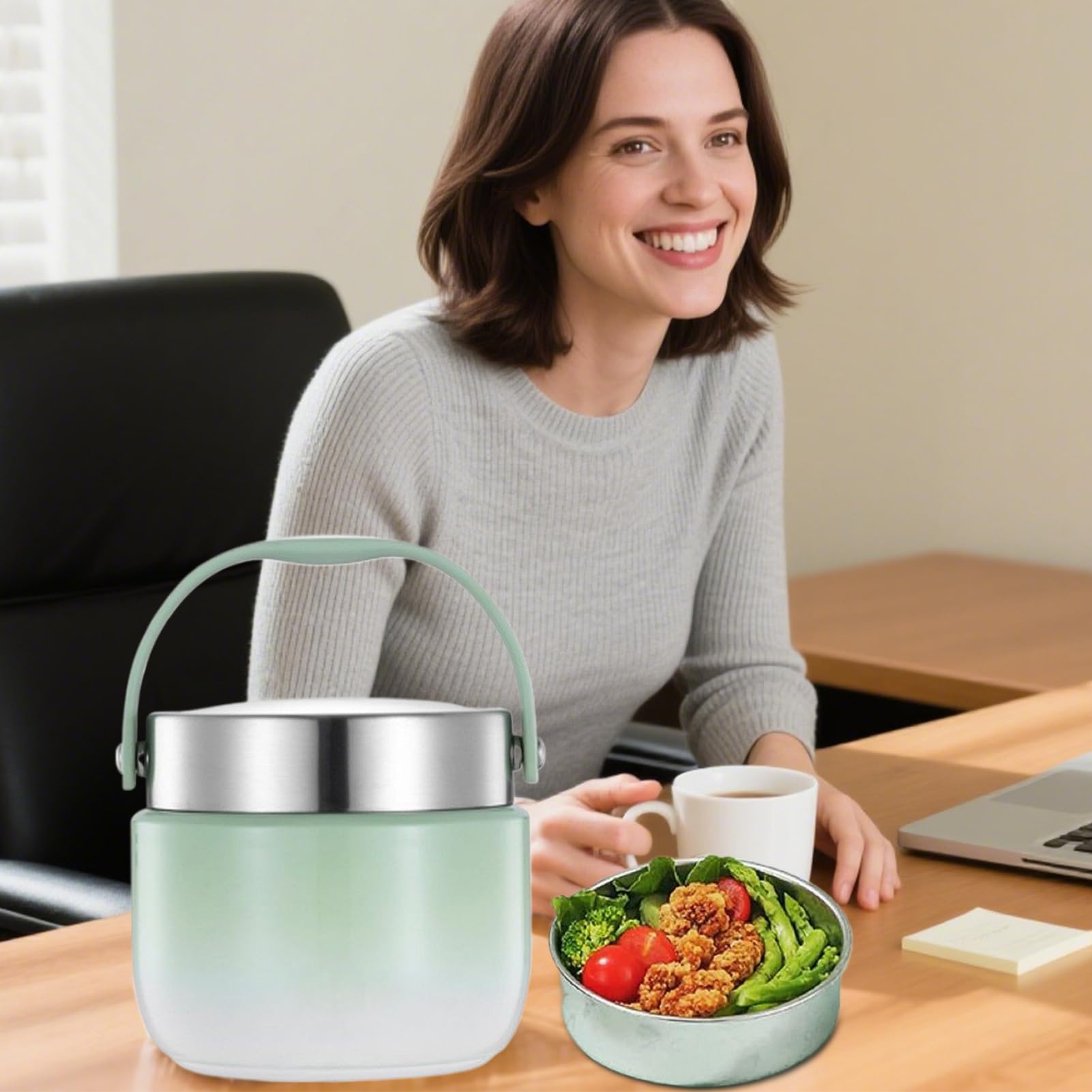 Generico Portavivande Isolante Per Pranzo Barattolo Da 1200 ml Impermeabile