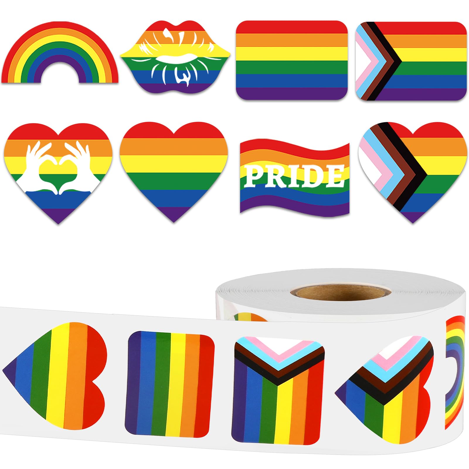 Progress Pride – Rouleau D'autocollants Pride – 1 Rouleau D'autocollants Arc -en-ciel – Étiquettes En Papier LGBT Pour Fête Du Mois De La Fierté, Fête LGBTQ (Progress Pride