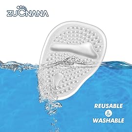 ZUCNANA Ball of Foot Cushions, Metatarsal Pads Women (2 Pairs), Non-Slip Heel Inserts for Women, Gel Heel Cushions for Foot Pain Relief and Comfort | One Size Fits Any (Beige & Clear)