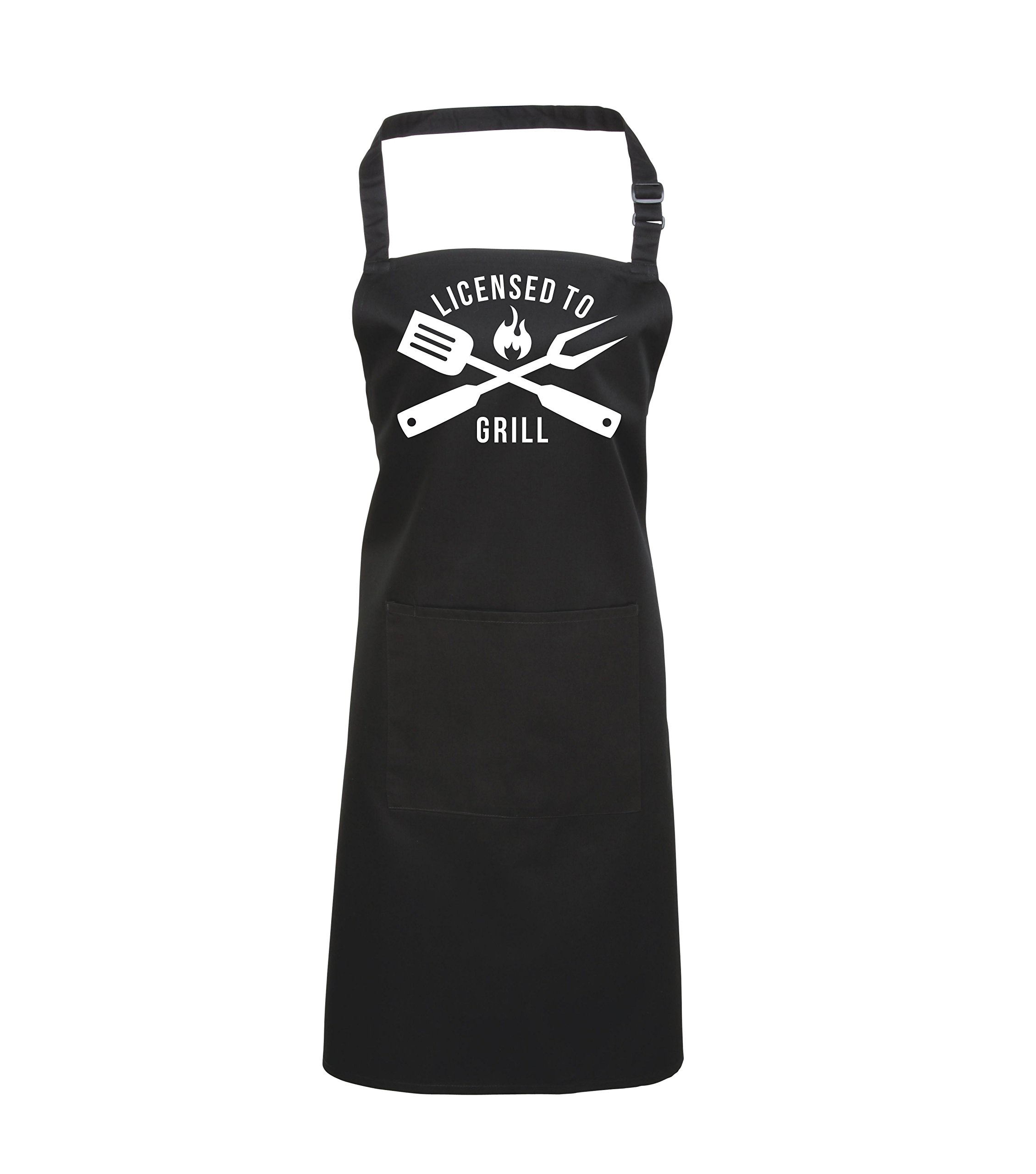 Edward Sinclair | License to Grill | Black Apron | White Print