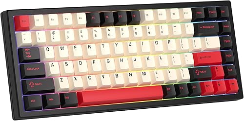KEYCOOL Teclado inalámbrico 75% para juegos RGB triple modo teclado mecánico intercambiable en caliente, teclas PBT Junta Teclado personalizado