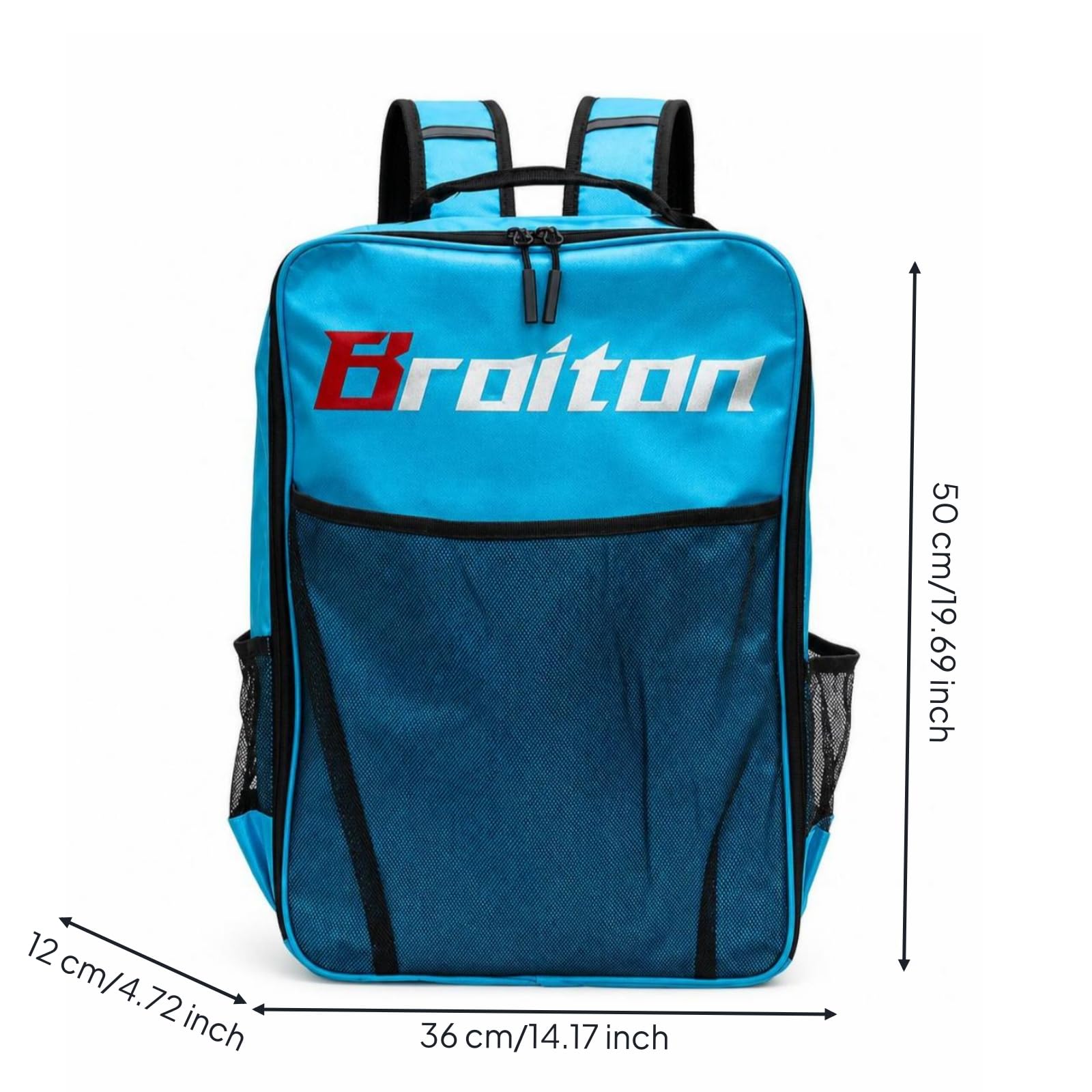 Sac de Patinage à roulettes avec Bretelles Rembourrées et Poches Latérales en Maille pour Bouteilles et Petits, Array, Bleu, Grand Convient Aux Pointures 40-45