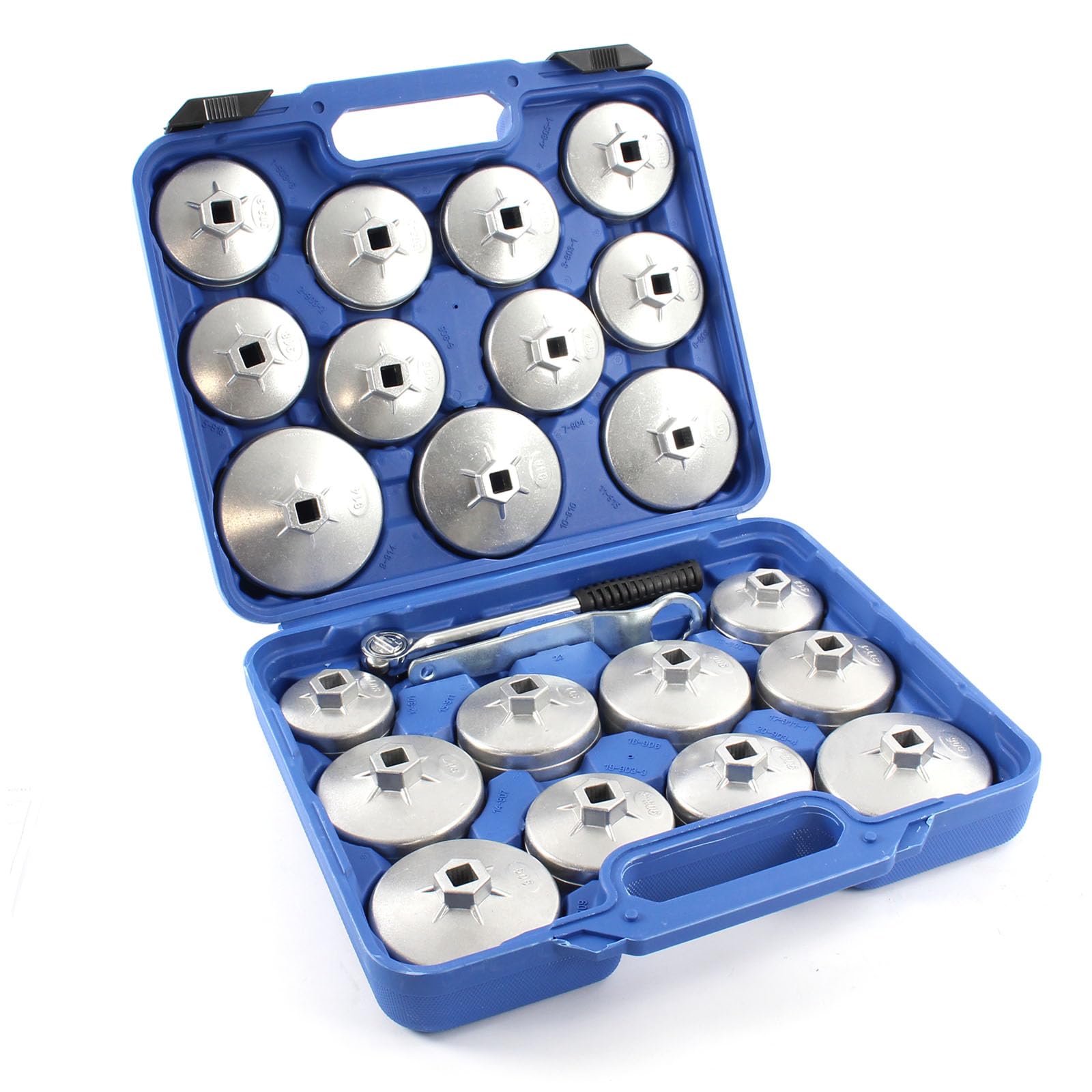 XPOtool Juego de 23 llaves de vaso para filtro de aceite aluminio herramientas set coches vehículos