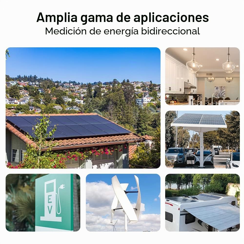 KETOTEK WIFI Medidor de Energia Monofasico, Smart Contador Electrico Bidireccional 5 (65) A 90-250V, Medidor de Electrica Riel DIN Smartmeter