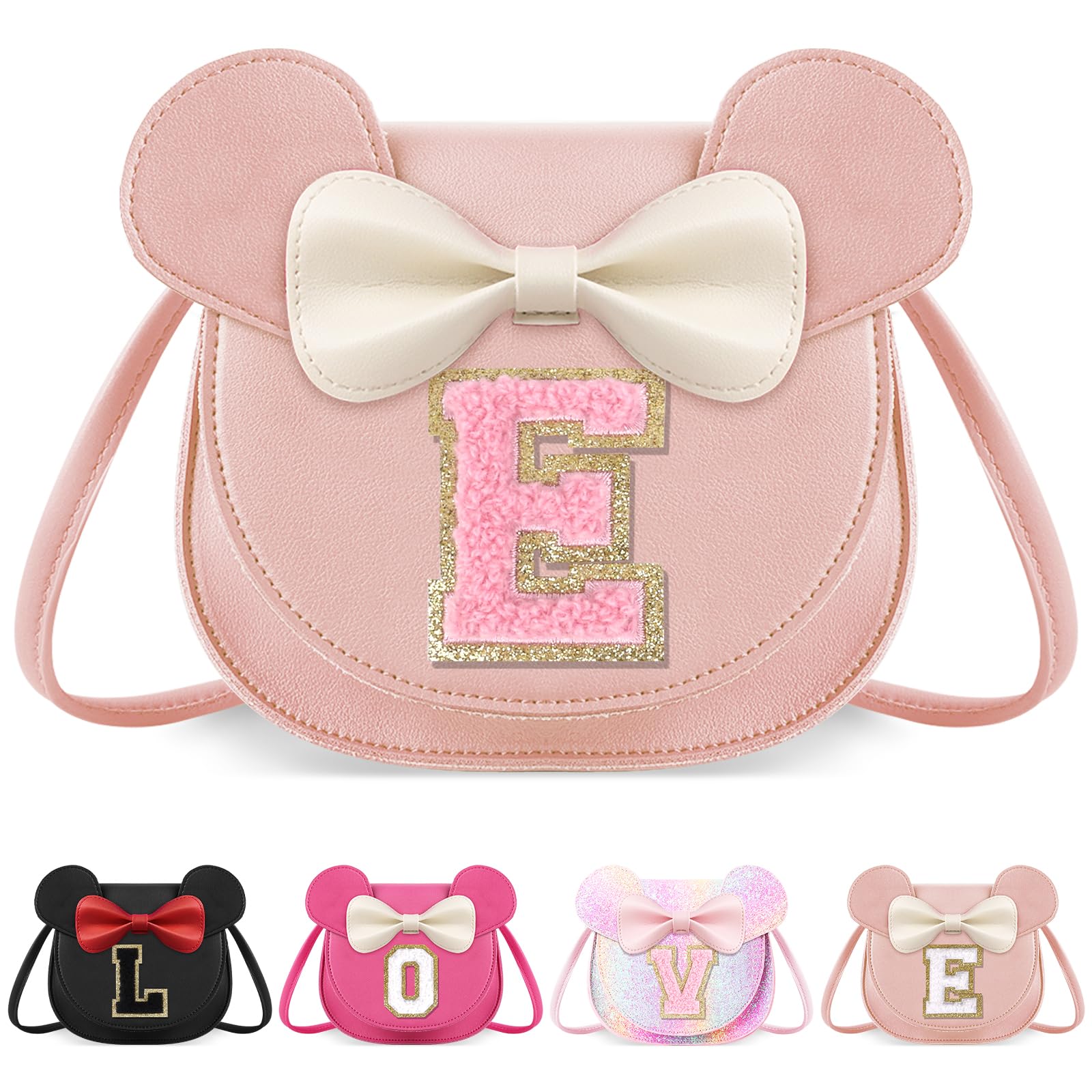 Little Girl Toddler Purse - Cute Mouse Ear Bow Crossbody Bag for 2-8 Year Olds - Birthday Gift