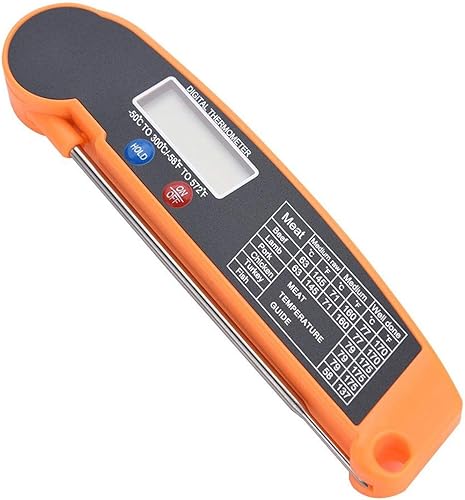 Termómetro de carne, termómetro digital LCD para cocinar alimentos con sonda interna plegable para cocina, cocina al aire libre, barbacoa, parrilla,