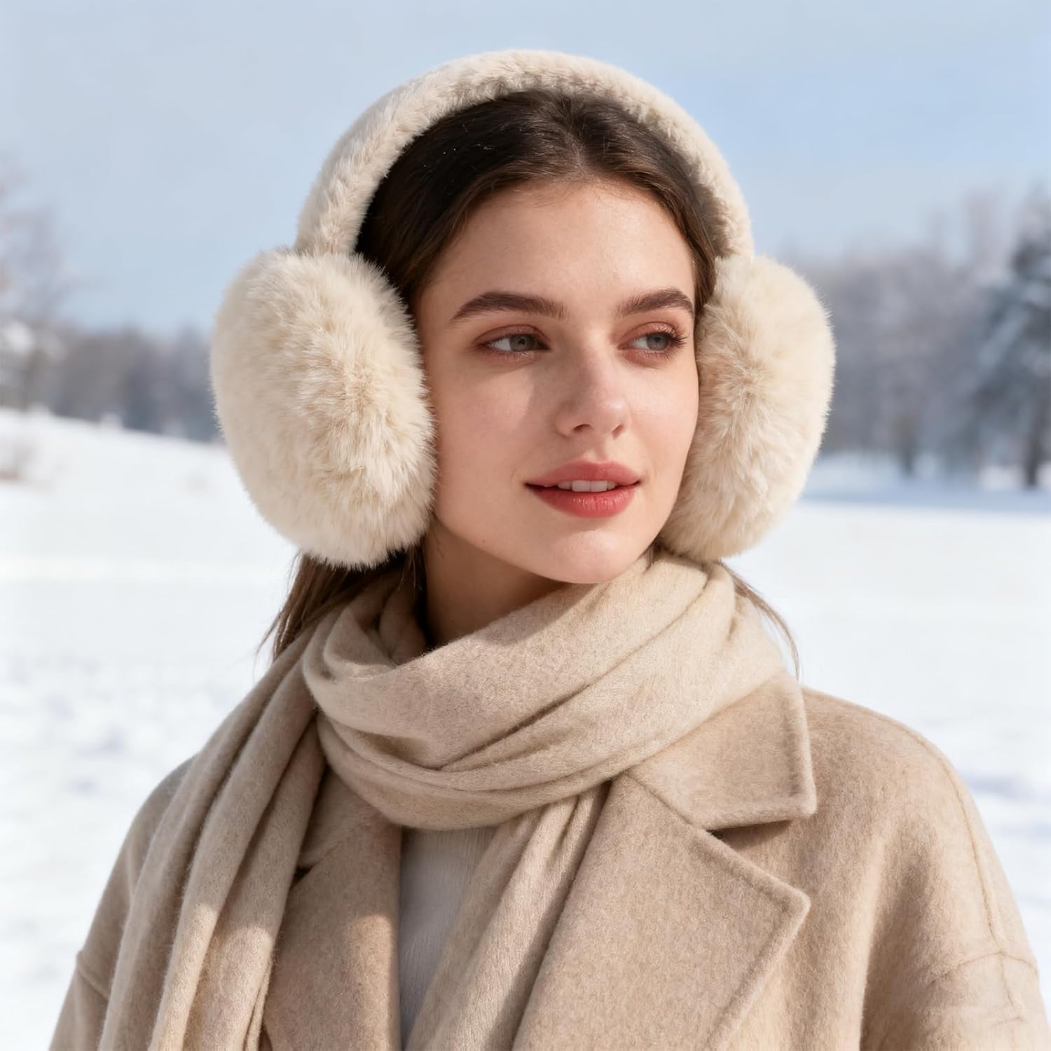 Ear Muffs for Winter Women Men, Faux Fur Earmuffs, Fluffy Ear Warmers, Foldable Ear Warmer Earmuffs - Image 6
