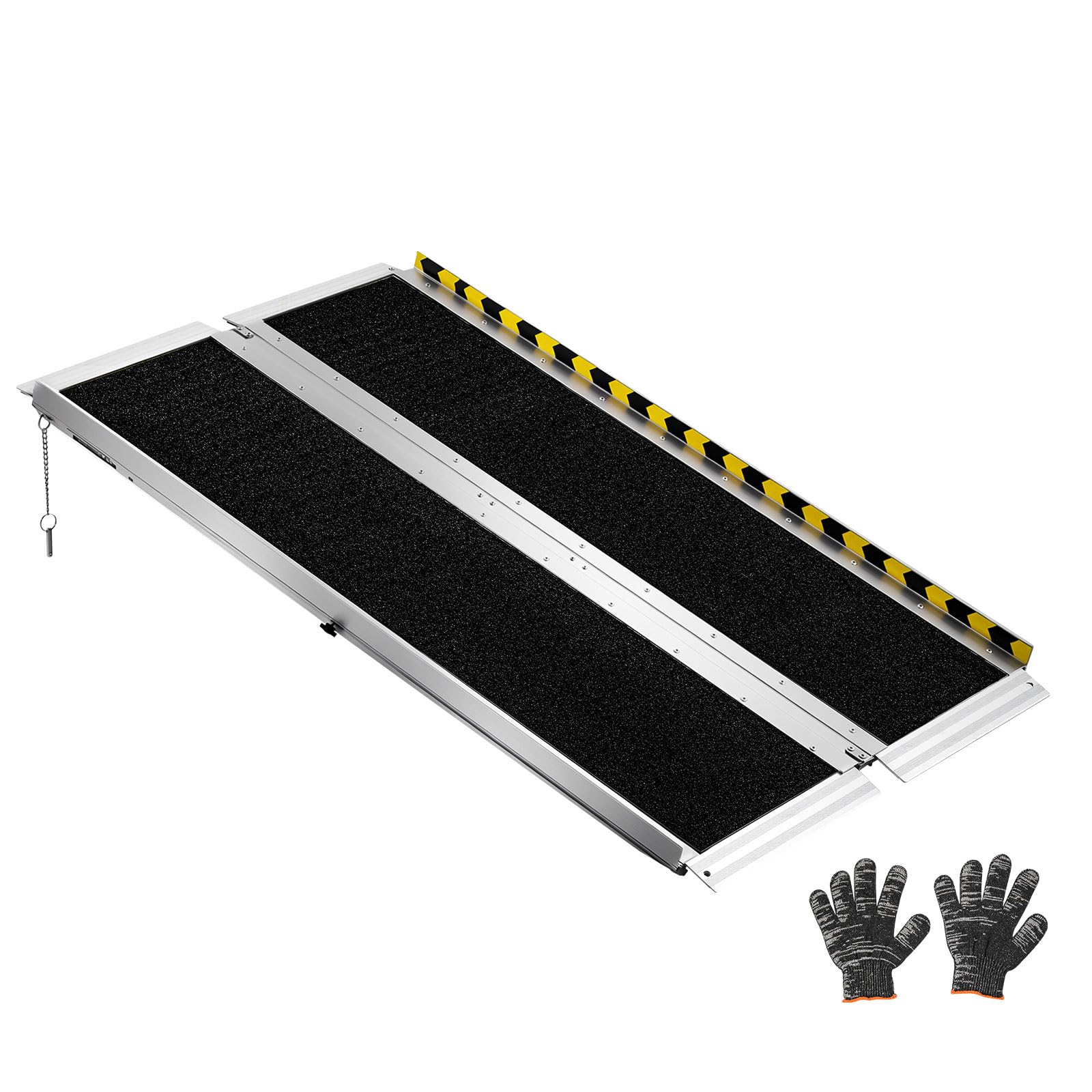 VEVOR Rampa para Silla de Ruedas Plegable Aluminio 1219,2 x 736,6 x 50,8 mm, Rampa de Umbral Antideslizante con Capacidad de 362,9 kg para Puertas, Andadores, Escaleras, Scooters, Entradas, Uso Diario