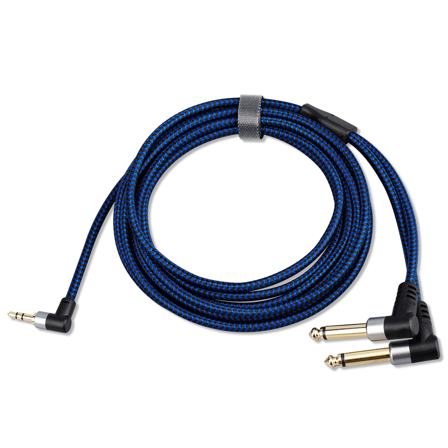 Cavo splitter da TRS da 3,5 mm a doppio TS mono stereo da 6,35 mm, 1,8 m, compatibile con smartphone, iPod, schede audio, lettori CD, altoparlanti multimediali, audio PA e sistema stereo