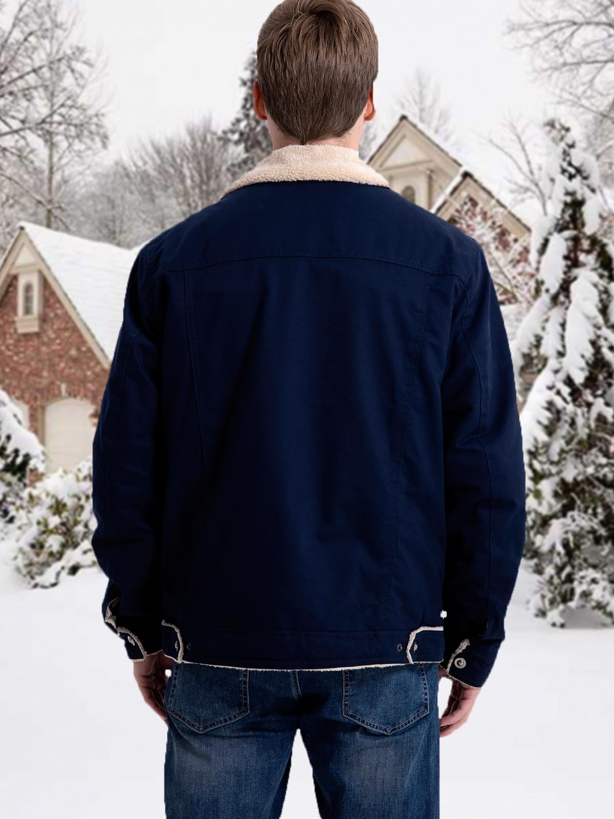 MANSDOUR Chaqueta cargo de invierno para hombre, chaqueta de algodón cálido con forro polar, chaqueta de sherpa, abrigo de trabajo militar para camionero