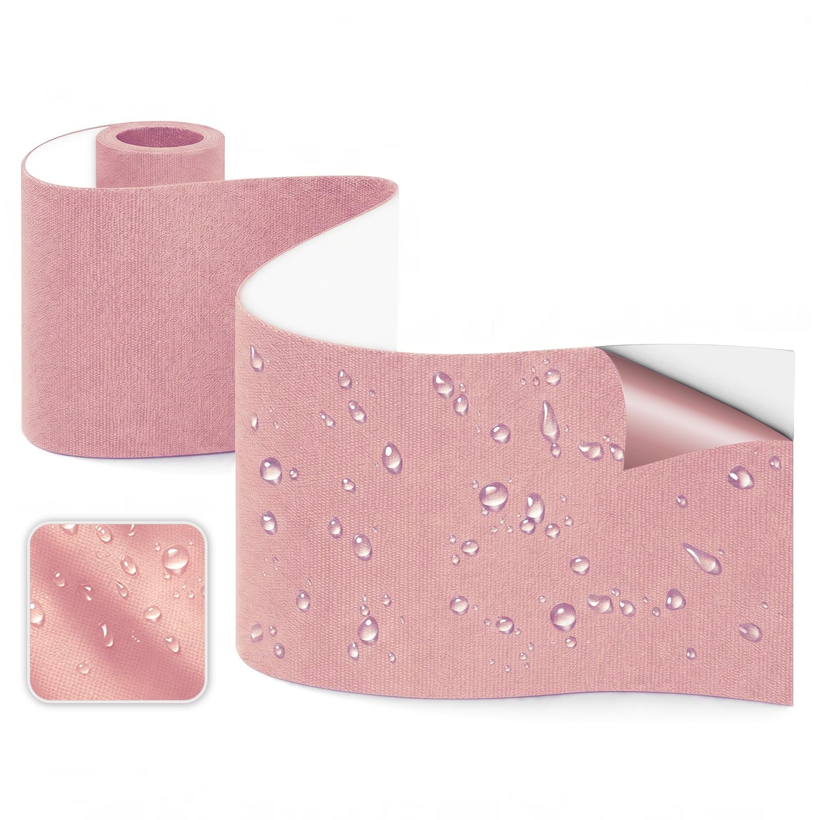 Skystuff Self-Adhesive Canvas Repair Tape, Heavy Duty Waterproof Fabric Repair Patches for Sofa, Chair, Awning, Tent, Clothes, Camping Outdoor Gear, Instant Strong Fix, 10x160cm, Pink