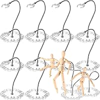 Minenameme 12 Pack Adjustable Action Figure Stands for 8-12 Inch Dolls - Flexible Metal Arm Display Bases, HG/RG 1/144 Compatible