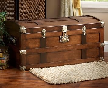 Steamer Trunk Hope Chest for Blankets, Amish Hand-Crafted in USA Maple, 36" Large Blanket Storage Trunks Bedroom Trunk or Blanket Trunk w/Cedar Tray & Brass Lock