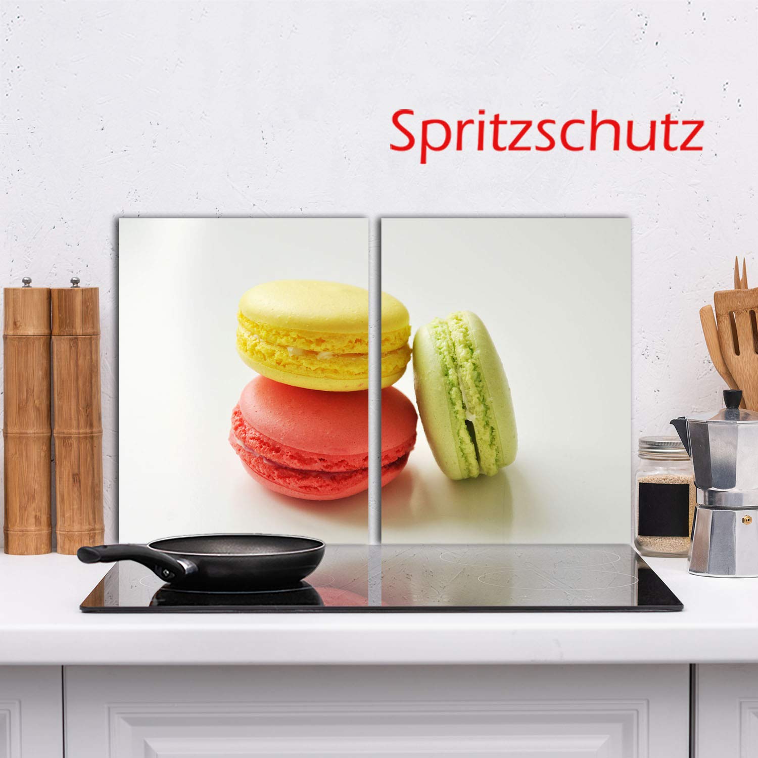 Placa para cubrir la vitrocerámica, 2 piezas, 2 x 40 x 52 cm, para cocinas de inducción, multicolor