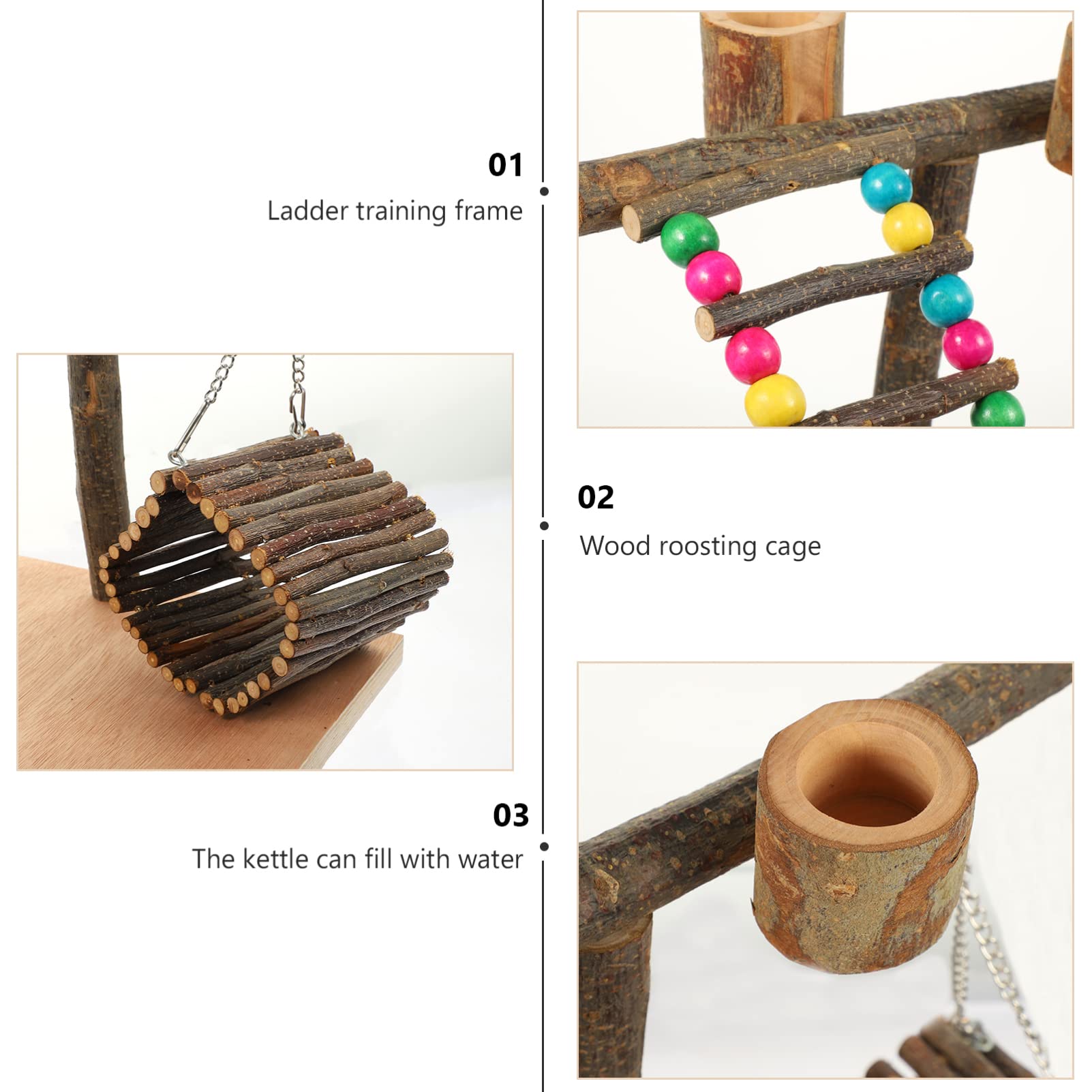 Housoutil de Loros Percha para Loros Soporte Interactivo para Entrenamiento de Aves y Periquitos Zona para Pájaros Jaula de Mesa