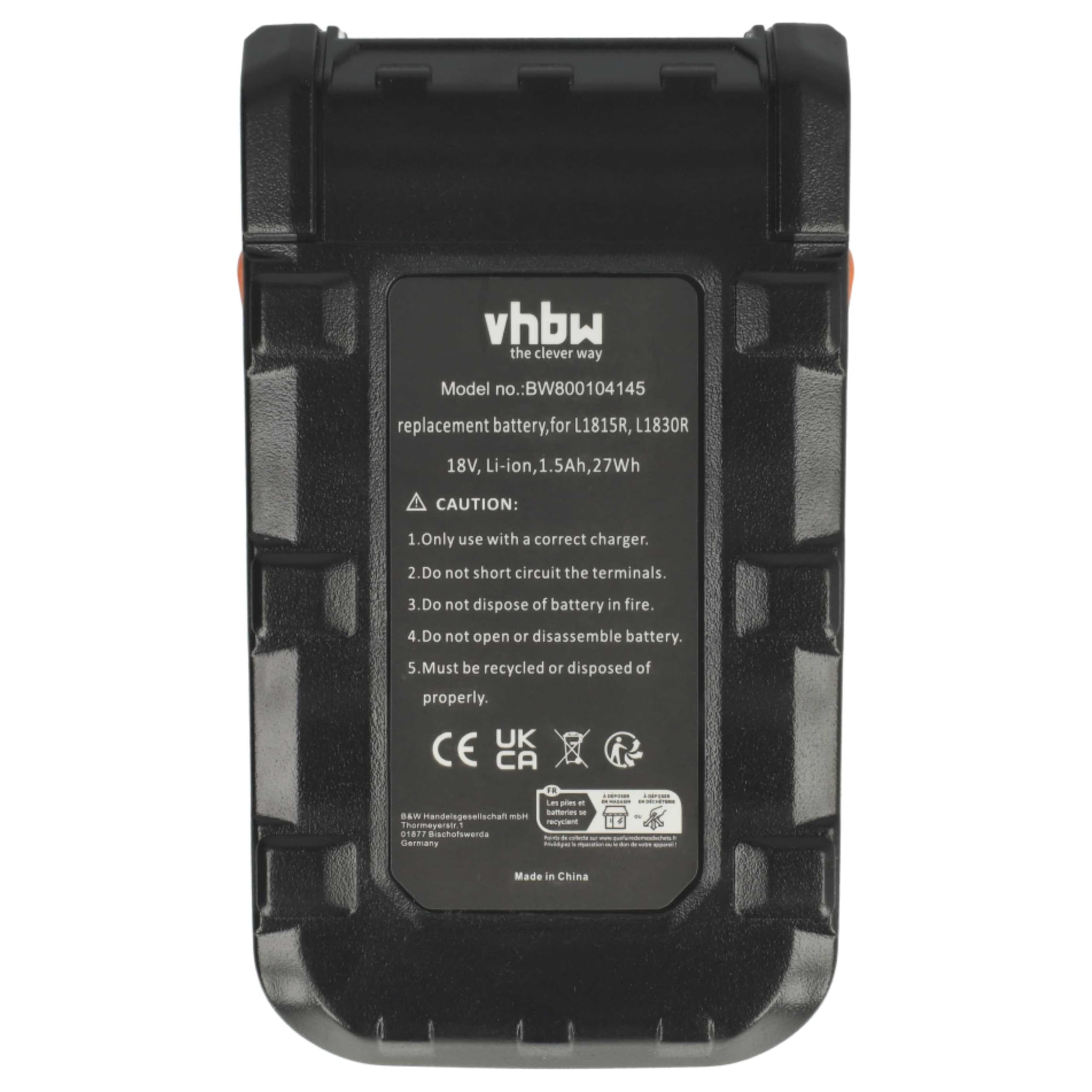 vhbw 3x batteria sostituisce Würth 0700956530 per utensile elettrico (1500 mAh, Li-Ion, 18 V)