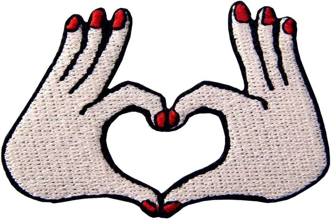 Love Sign Hand Symbol Embroidered Badge Iron On Sew On Patch